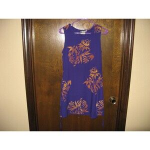 Vintage Tropical L'Attitude Hawaiian Purple Dress Tropical Hippie Gypsy Size S